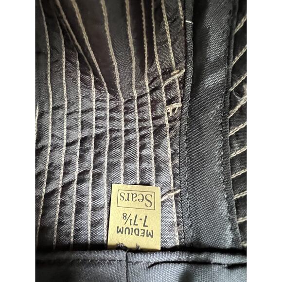 Vintage 70’s Sears Gray Wool Poly Tweed Fedora Hat Unisex Medium 7 - 7 1/8 - Picture 10 of 10